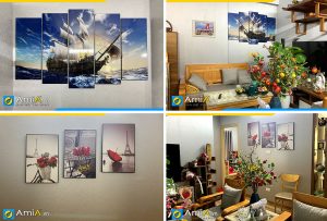 Hình ảnh Combo 2 tranh phòng khách nhà phố Nguyễn Trãi, Thanh Xuân