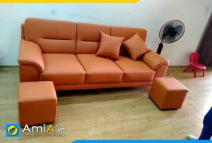 ghế sofa văng chung cư màu cam