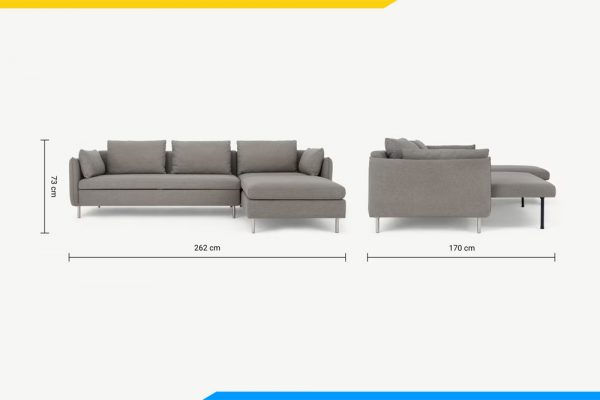 kích thước cơ bản mẫu sofa góc chữ L đẹp