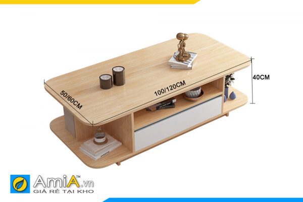 Hình ảnh Kích thước mẫu bàn trà gỗ công nghiệp chi tiết nhất AmiA BAN 100