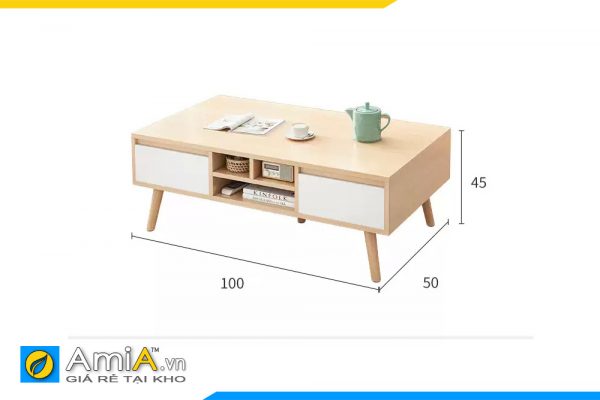 Hình ảnh Kích thước mẫu bàn trà gỗ công nghiệp đẹp hiện đại AmiA BAN 123