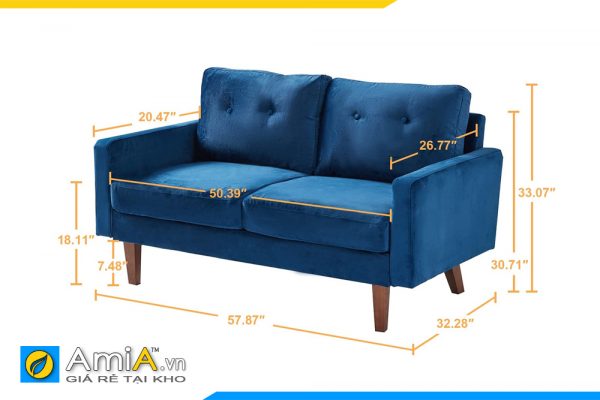 kích thước mẫu sofa chung cư mini amia pk0013