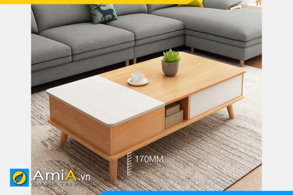 Hình ảnh Mẫu bàn trà gỗ chân cao dáng thấp nhỏ xinh AmiA BAN 132