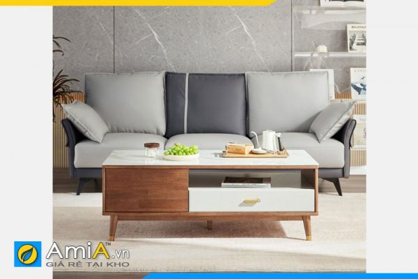 Hình ảnh Mẫu bàn trà gỗ phòng khách chân đế cao AmiA BAN 136