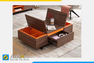 Hình ảnh Mẫu bàn trà gỗ thiết kế thông minh đa năng AmiA BAN 134