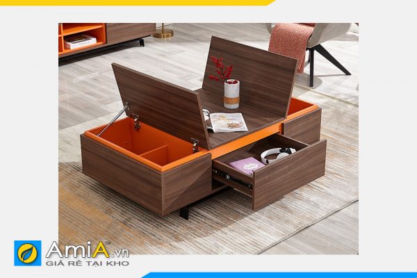 Hình ảnh Mẫu bàn trà gỗ thiết kế thông minh đa năng AmiA BAN 134