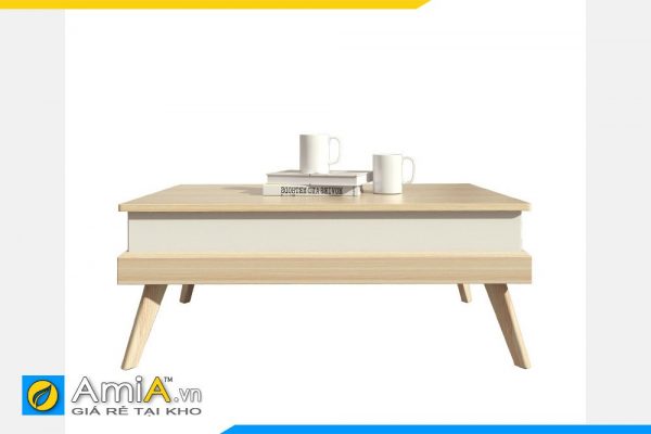 Hình ảnh Mẫu bàn trà sofa đẹp chân cao dáng hộp gỗ ép AmiA BAN 142