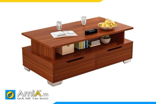 Hình ảnh Mẫu bàn trà sofa gỗ công nghiệp 2 tầng đẹp AmiA BAN 086
