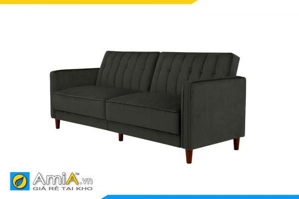 mẫu ghế sofa văng 2 chỗ ngồi màu nỉ đen amia pk0063