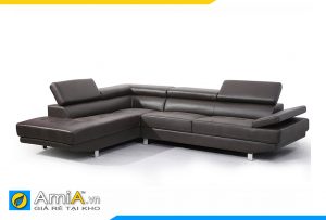 mẫu sofa góc da có tay tựa gật gù amia pk0025
