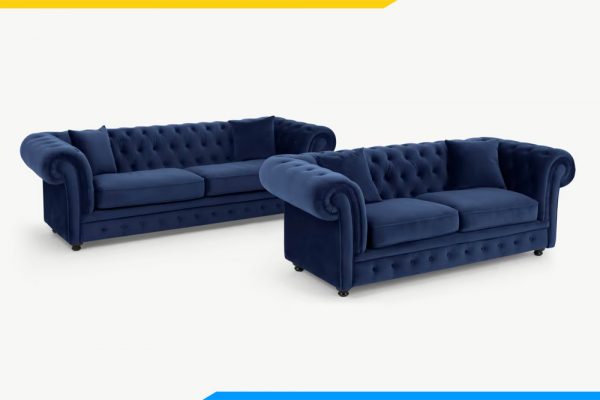 sofa chung cư bọc nỉ kiểu tân cổ điển