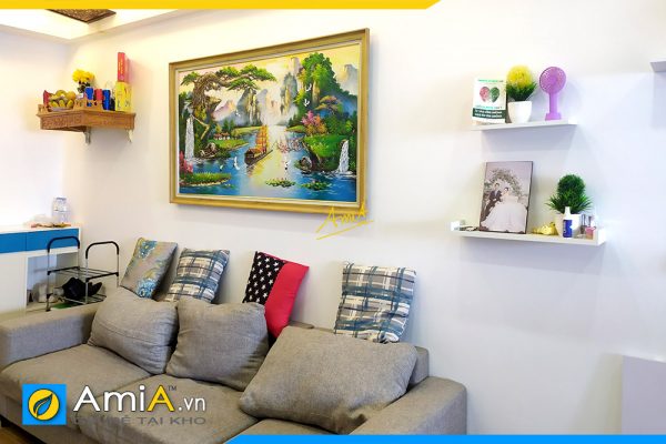 Hình ảnh Tranh đẹp vẽ sơn dầu treo phòng khách nhà chung cư AmiA TPK TSD582