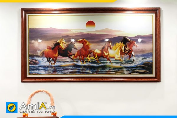 Hình ảnh Tranh ngựa mã đáo thành công treo tường phòng khách đẹp AmiA TPK1275