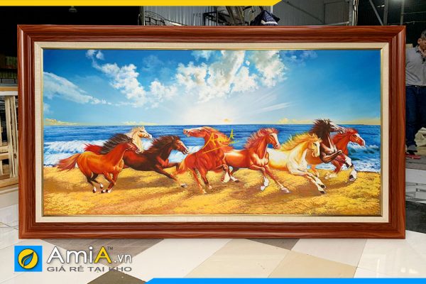 Hình ảnh Tranh ngựa mã đáo thành công vẽ sơn dầu đẹp ý nghĩa AmiA TSD 640