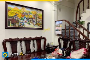Hình ảnh Tranh nhà phố Hoàng Văn Thái vẽ sơn dầu phố cổ AmiA TSD 627