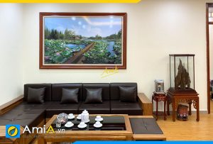 Hình ảnh Tranh phòng khách nhà khách Đồng Hới Quảng Bình cảnh hồ sen