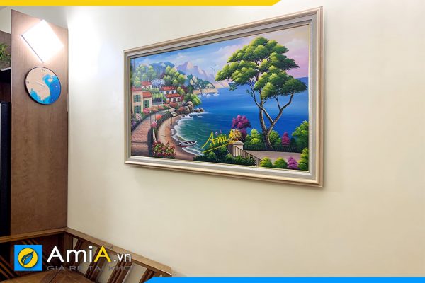Hình ảnh Tranh sơn dầu đẹp cho phòng khách vẽ phong cảnh nước ngoài AmiA TPK TSD427
