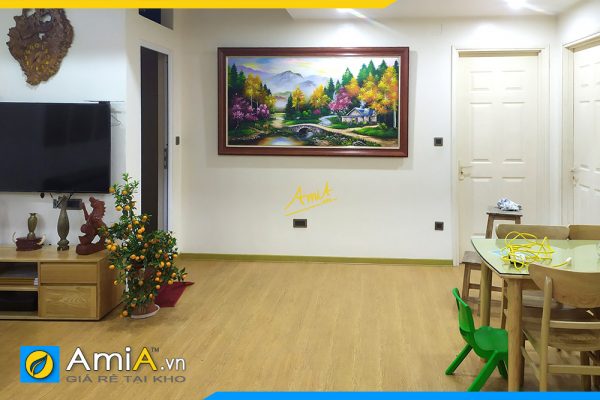 Hình ảnh Tranh sơn dầu treo tường phòng khách căn hộ chung cư AmiA TPK TSD180