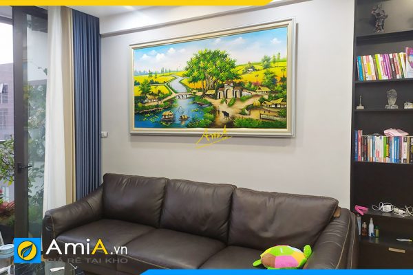 Hình ảnh Tranh sơn dầu treo tường phòng khách nhà chung cư AmiA TPK TSD433