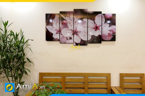 Hình ảnh Tranh trang trí phòng khách chủ đề hoa đẹp treo tường AmiA TPK332