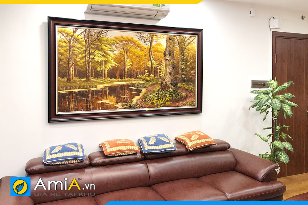 Hình ảnh Tranh trang trí phòng khách đẹp cho nhà chung cư vẽ sơn dầu AmiA TPK TSD512