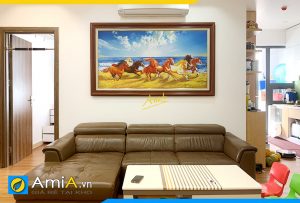 Hình ảnh Tranh treo nhà chung cư The Legend ngựa vẽ sơn dầu AmiA TSD 640