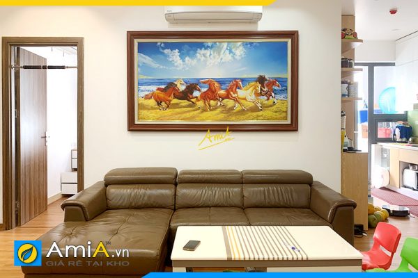 Hình ảnh Tranh treo nhà chung cư The Legend ngựa vẽ sơn dầu AmiA TSD 640