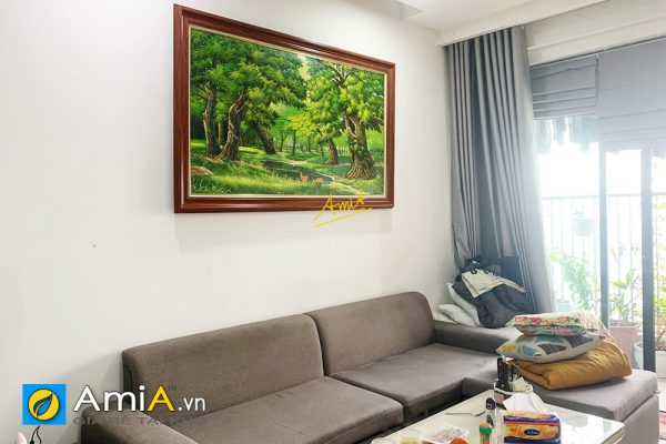 Hình ảnh Tranh treo tường phòng khách chung cư phong cảnh rừng cây AmiA TSD 626