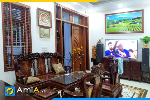 Hình ảnh Tranh treo tường phòng khách đẹp phía trên tivi sang trọng AmiA TPK1671