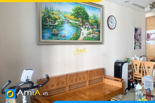 Hình ảnh Tranh treo tường phòng khách nhà chung cư vẽ sơn dầu AmiA TPK TSD433