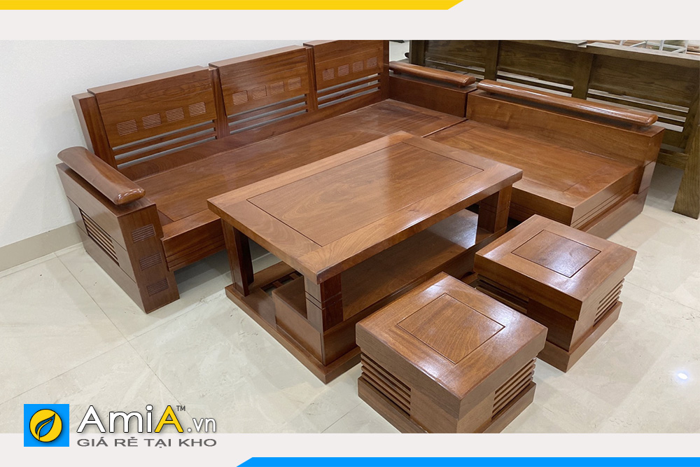 bộ bàn ghế sofa chung cư gỗ tự nhiên giá khoảng 20 triệu