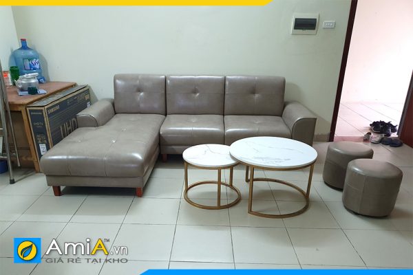 bộ bàn ghế sofa phòng khách chung cư đẹp amia da pk200