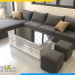 bộ sofa góc nỉ phòng khách rộng amia pk200a
