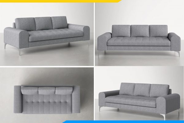 các chi tiết của mẫu sofa văng nhỏ bọc nỉ amia pk0081