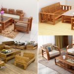 các mẫu bàn ghế sofa gỗ phòng khách chung cư đẹp
