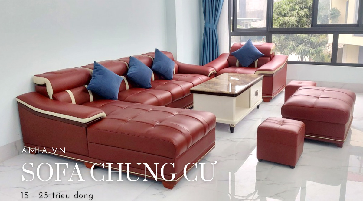 các mẫu sofa đẹp cho chung cư giá từ 15-25 triệu đồng