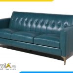 Ghế sofa da tân cổ điển màu xanh amia 1992160