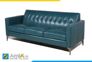 Ghế sofa da tân cổ điển màu xanh amia 1992160