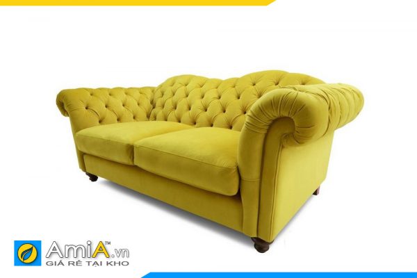 ghế sofa văng tân cổ điển màu vàng amia pk0091
