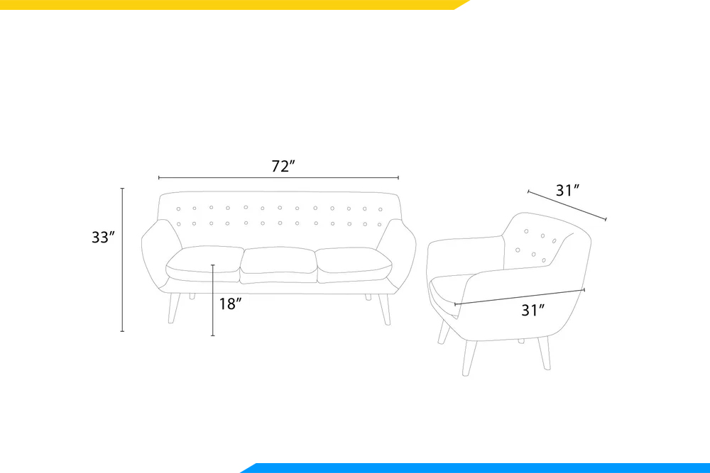 kích thước bộ sofa văng kèm ghế đơn amia pk0083