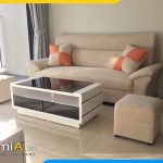 mẫu ghế sofa nỉ màu sáng kê chung cư mini Amia PK055