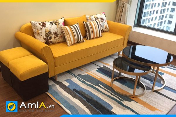 mẫu sofa chung cư màu vàng đẹp cá tính