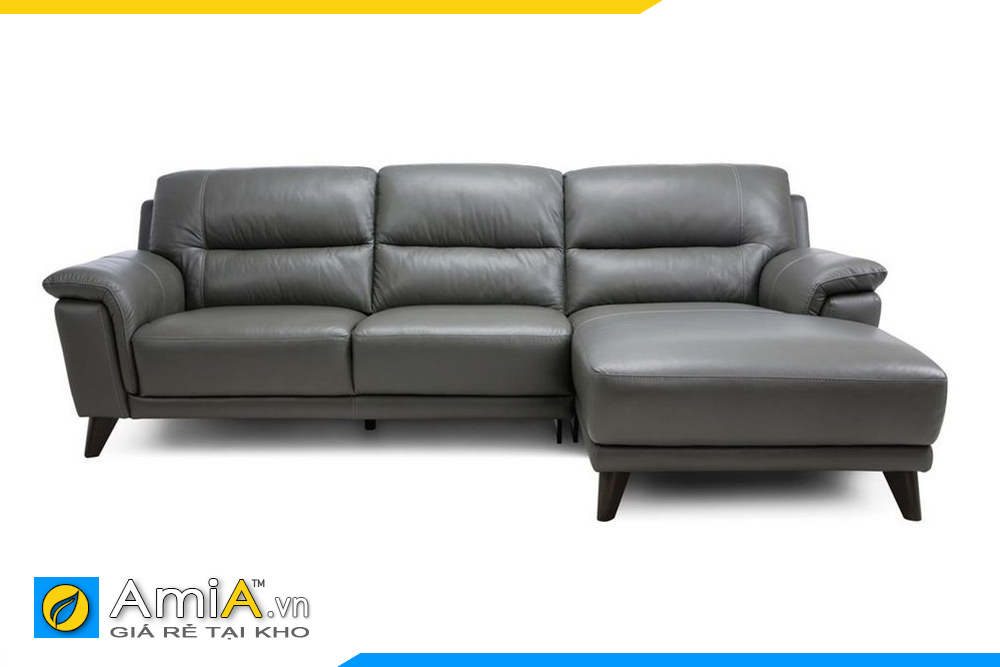 mẫu sofa da phòng khách màu xám sang trọng amia pk0094