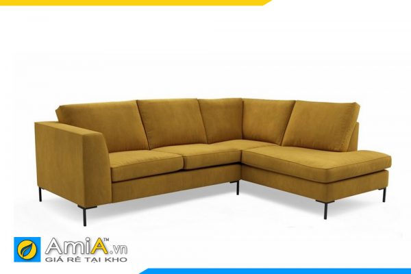 mẫu sofa vải nỉ màu vàng sậm amia pk0092