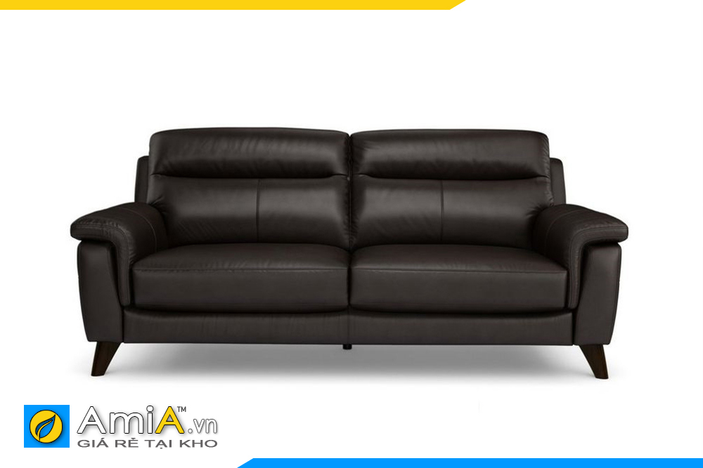 mẫu sofa văng 2 chỗ ngồi bọc da màu đen amia pk0095
