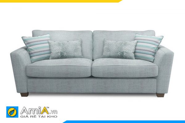 mẫu sofa văng 2 chỗ ngồi bọc nỉ màu xanh nhạt amia pk0090