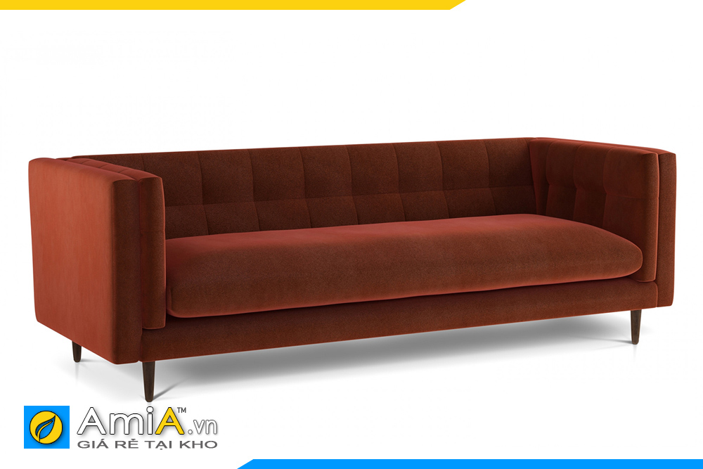mẫu sofa văng dài phòng khách bọc nỉ đỏ đô