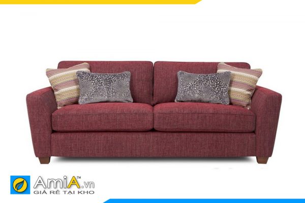 sofa nỉ nhỏ đẹp màu đỏ đô amia pk0090