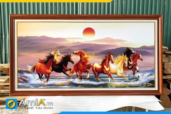 Hình ảnh Tranh ngựa mã đáo thành công treo tường đẹp phòng khách AmiA 1275