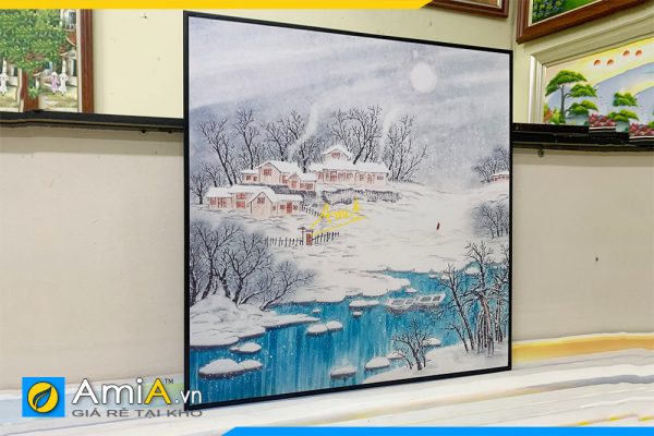 Hình ảnh Tranh phong cảnh mùa đông treo phòng khách đẹp AmiA TPK120